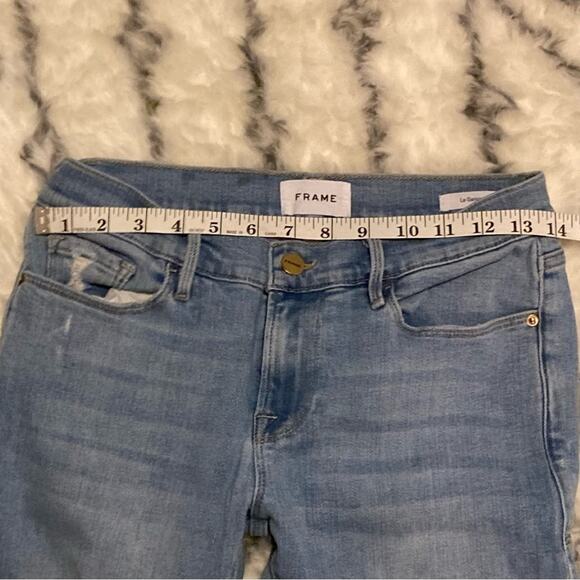 Frame - Le Garcon Mid-Rise Boyfriend Jean in Light Blue Overturn-size 25 - Picture 14 of 14